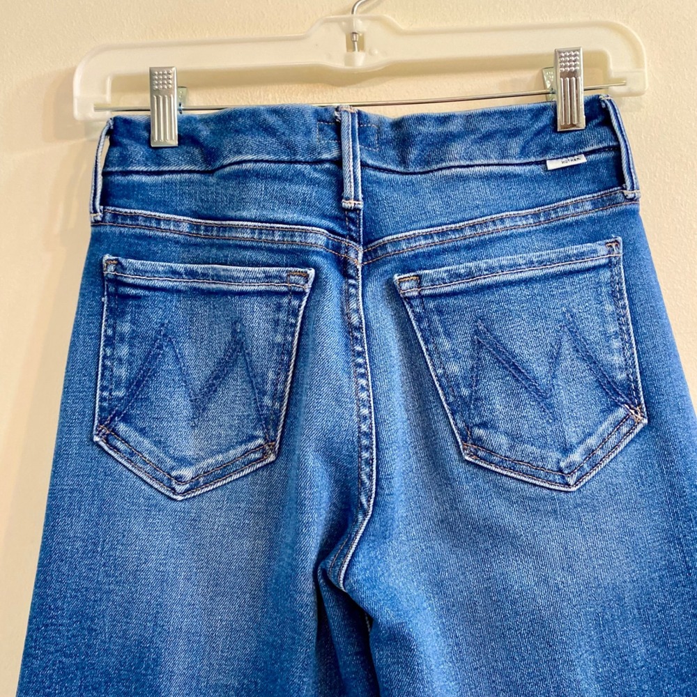 Mother Lil Roller Fray Work Hard Play Hard Light Wash Jeans Wide Leg Frayed 23 - Picture 7 of 16